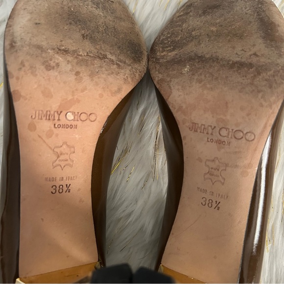 Jimmy Choo Evelyn Brown Peep Toe Heels - Picture 10 of 11